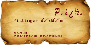 Pittinger Ádám névjegykártya